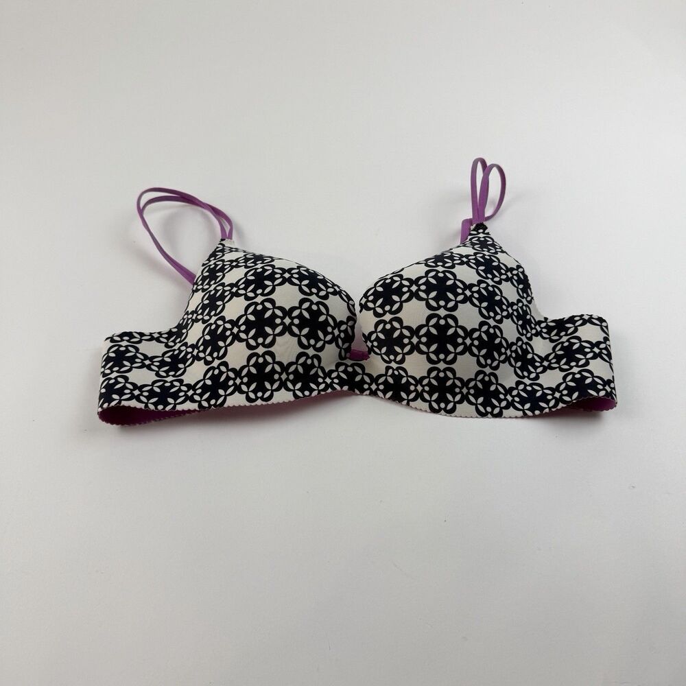 Victoria Secret Angels Secret Embrace Push Up Bra 36A Black White Magenta